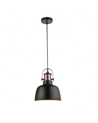 Ceiling lamp 23cm with black and copper finish metal lampshade E27