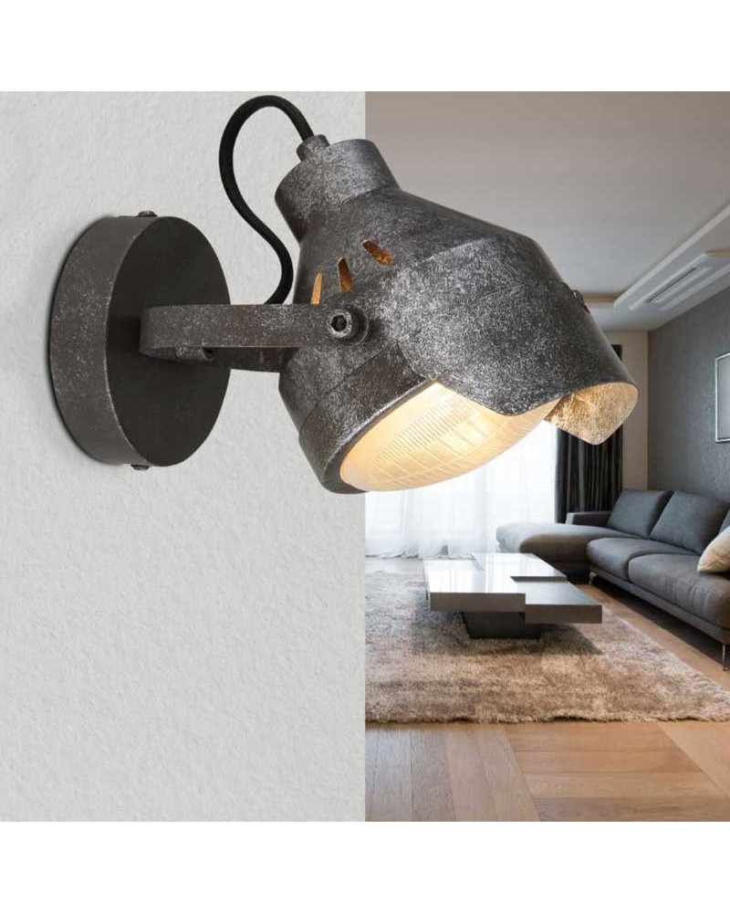 Wall light 13.3cm E14 galvanized finish metal