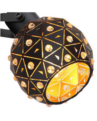 Wall light 18.5cm metal and k9 crystals black finish E27