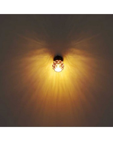 Wall light 18.5cm metal and k9 crystals black finish E27