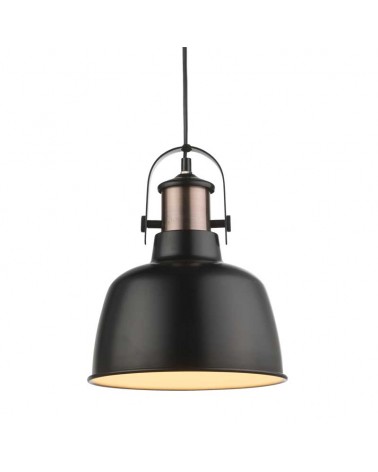 Lámpara de techo 23cm con pantalla de metal acabado negro y cobre E27