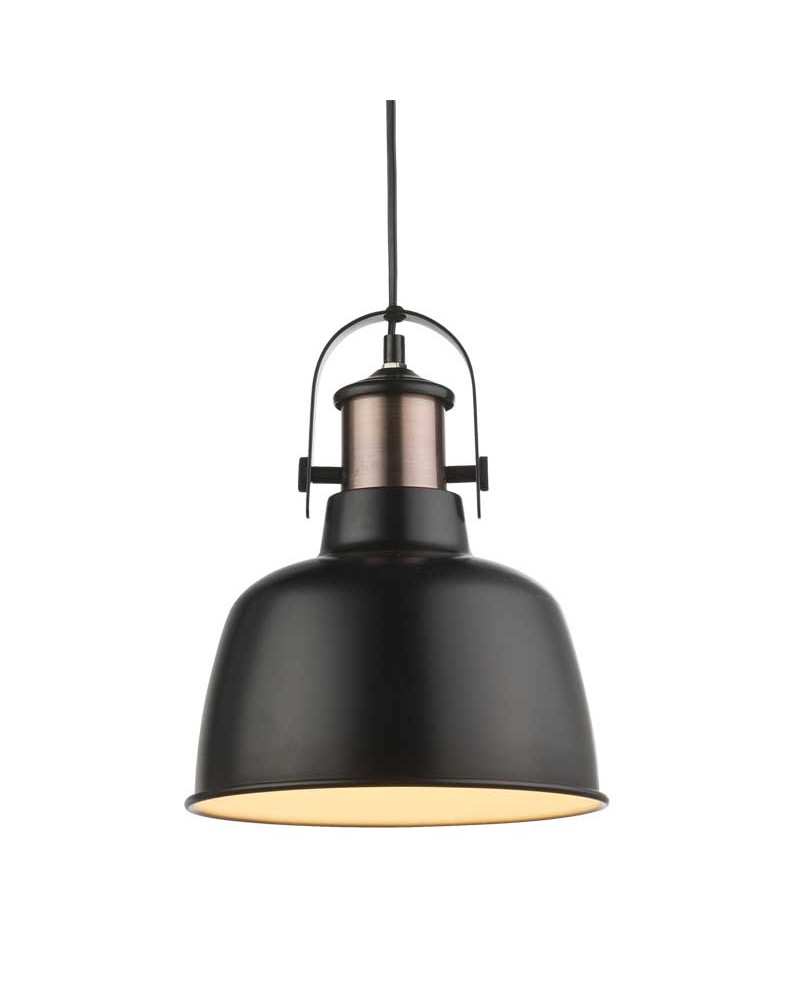 Ceiling lamp 23cm with black and copper finish metal lampshade E27