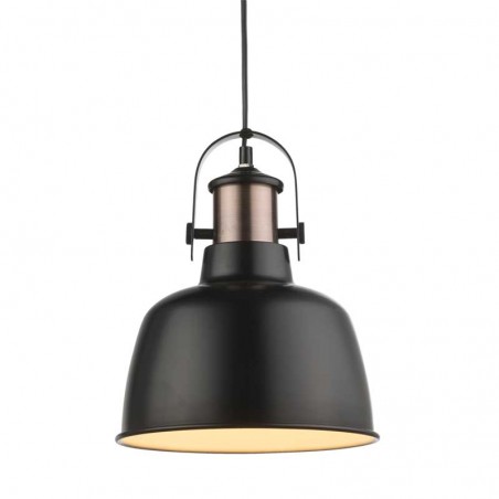 Lámpara de techo 23cm con pantalla de metal acabado negro y cobre E27