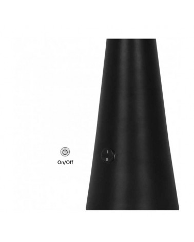 Table lamp 46cm metal and glass with black and opal finish E27