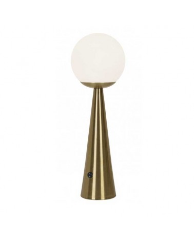 Table lamp 46cm metal and glass with brass and opal finish E27
