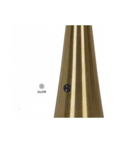 Lámpara de mesa 46cm de metal y cristal acabado latón y opal E27