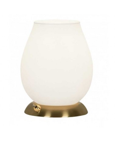 Table lamp 17cm metal and glass with brass and opal finish E14