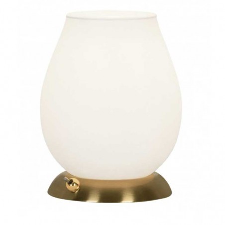 Table lamp 17cm metal and glass with brass and opal finish E14