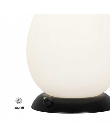 Lámpara de mesa 17cm de metal y cristal acabado negro y opal E14