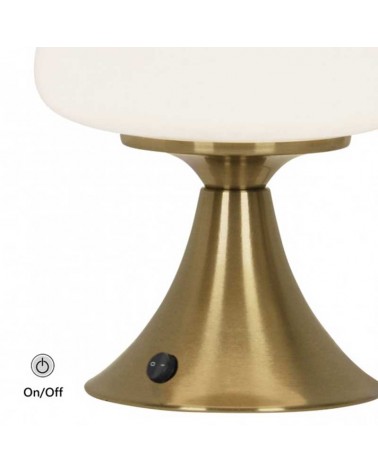 Lámpara de mesa 21cm de metal y cristal acabado latón y opal G9