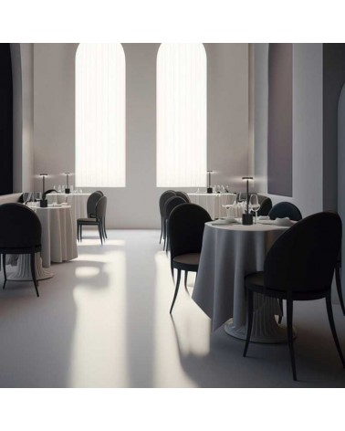 Lámpara de mesa LED 34cm de metal acabado negro 3W 3000K batería interruptor on/off Regulable