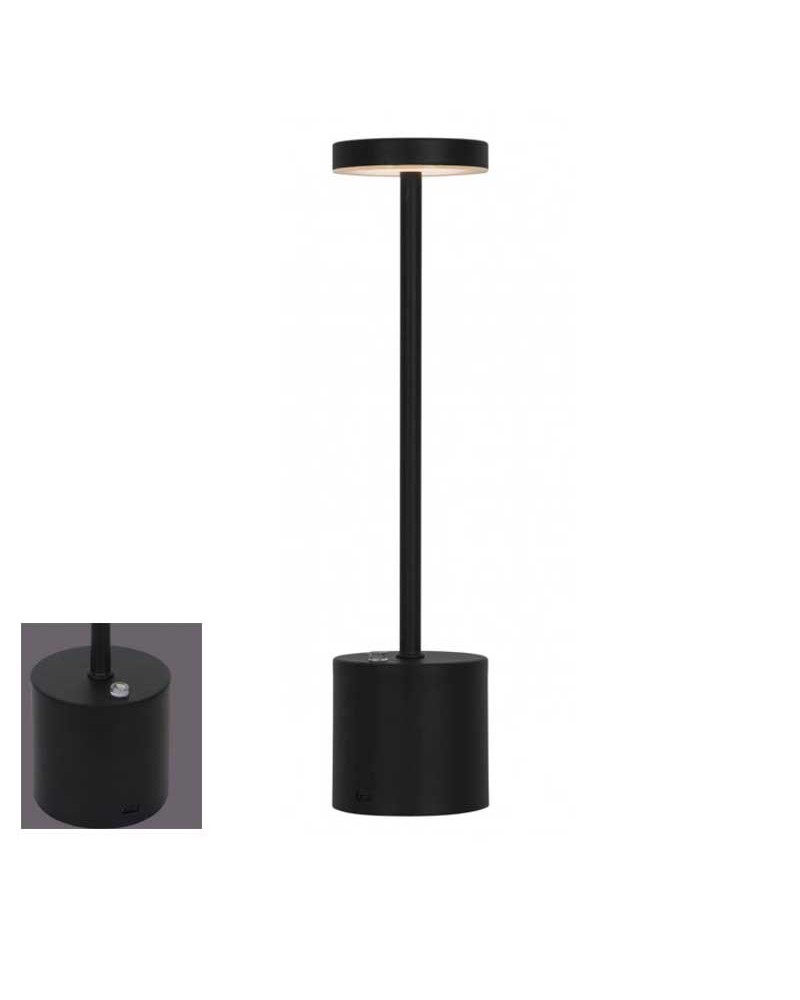 Lámpara de mesa de metal, lámpara de mesa LED para dormitorio de noche,  interruptor de botón/interruptor táctil, color ajustable, no regulable, sin
