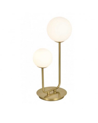 Table lamp 39cm brass-finished metal and glass with two G9 lights