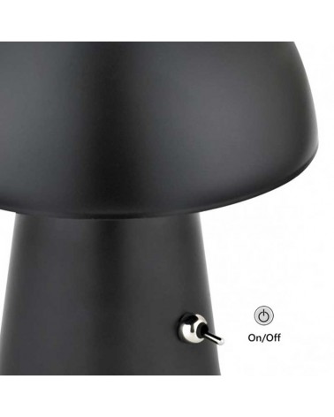 Lámpara de mesa 20cm de metal acabado negro G9