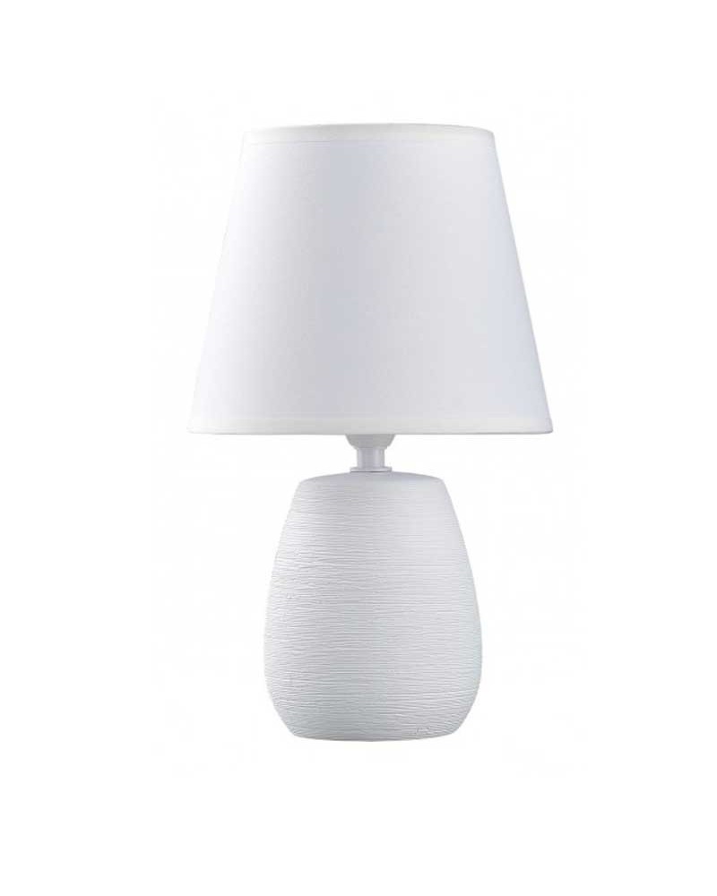 Table lamp 28cm in ceramic and fabric white finish E14