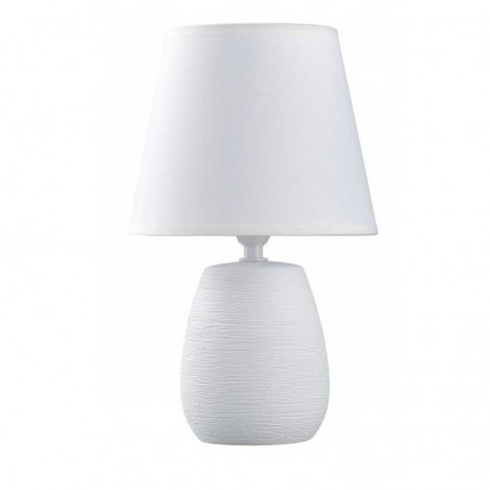 Table lamp 28cm in ceramic and fabric white finish E14
