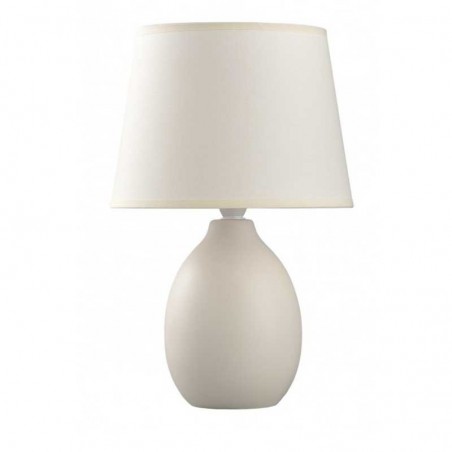 Lámpara de mesa 32cm en cerámica y tela acabado beige E14