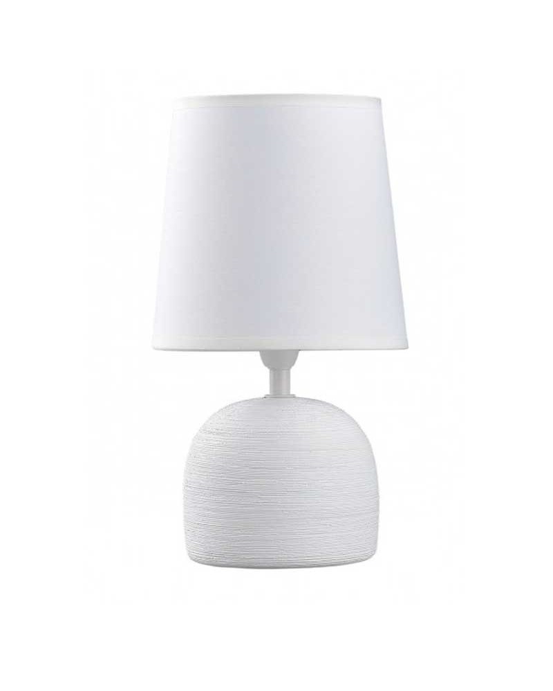 Lámpara de mesa 28cm en cerámica y tela acabado blanco E14