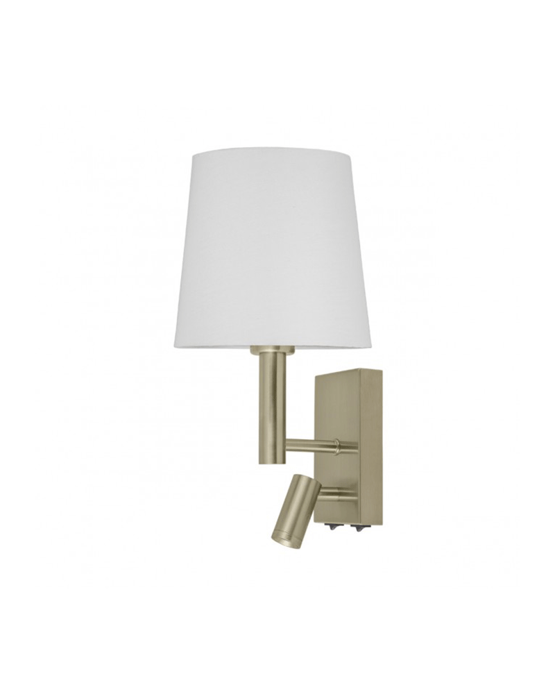 LED Wall lamp leather finish with conical lampshade and oscillating spotlight E27 +  3W 4000K 300Lm