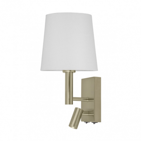 LED Wall lamp leather finish with conical lampshade and oscillating spotlight E27 +  3W 4000K 300Lm