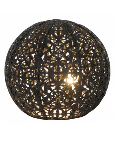 Lámpara de mesa 13cm en metal acabado negro y oro mate G9