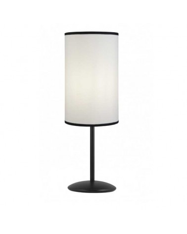 Lámpara de mesa 44cm en metal y tela acabado blanco y negro E27