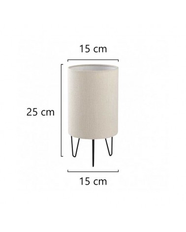 Lámpara de mesa 30cm en metal y tela E14