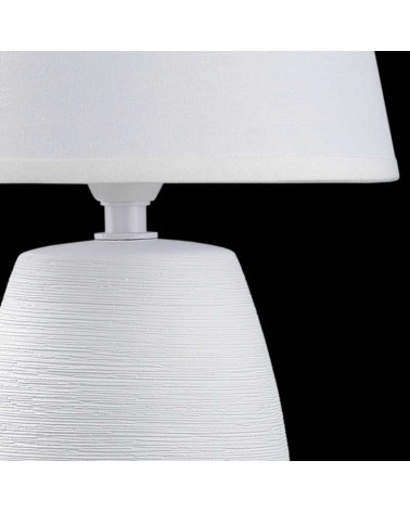 Table lamp 28cm in ceramic and fabric white finish E14