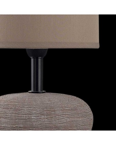 Table lamp 25cm in ceramic and fabric with brown finish E14
