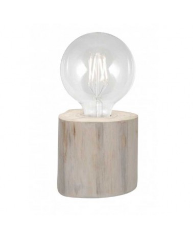 Table lamp 10cm cylinder wooden base E27