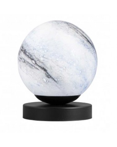 Lámpara de mesa 19cm de metal y cristal acabado negro y opal E14
