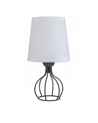 Table lamp 26cm metal and fabric with black and white finish E27