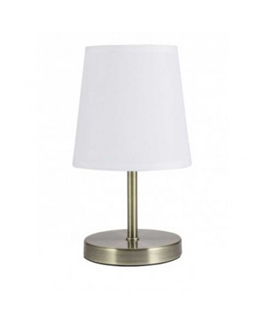 Table lamp 23cm metal and fabric in nickel or brass finish E14