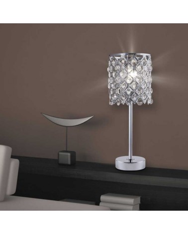 Table lamp 35cm metal and methacrylate with chrome and transparent finish E14