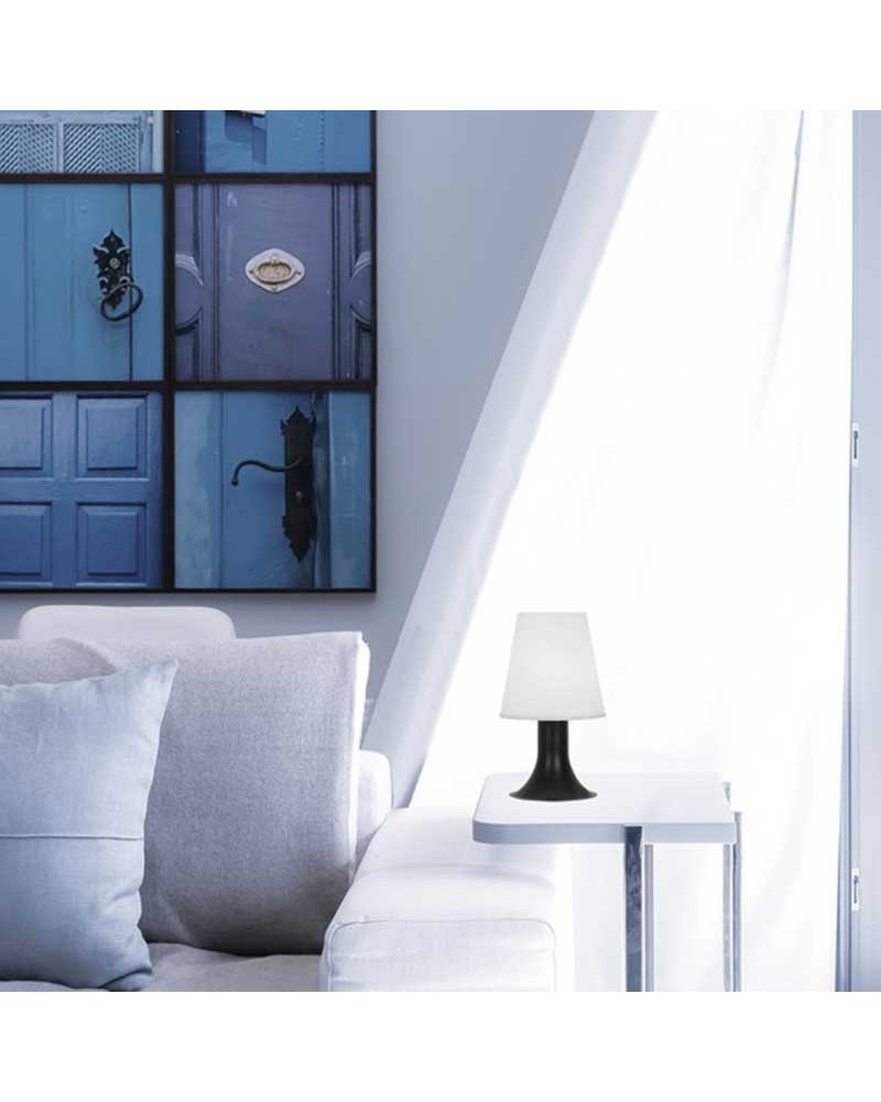 Table lamp 23cm metal and acrylic with black and white finish E14