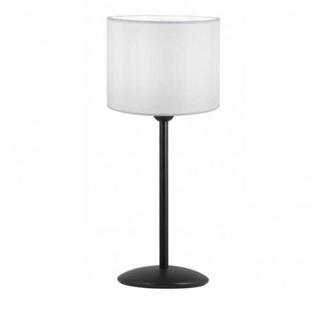 Table lamp 32cm metal and fabric with black and white finish E27