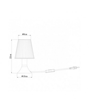 Table lamp 23cm metal and acrylic with black and white finish E14