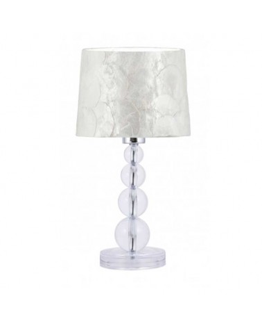 Table lamp 30cm metal, nacre and methacrylate with chrome and white finish E27