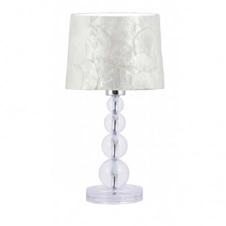 Table lamp 30cm metal, nacre and methacrylate with chrome and white finish E27