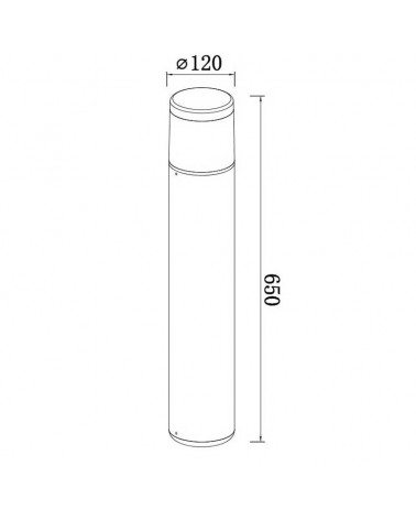 Outdoor beacon 65cm PC dark grey finish E27 IP65