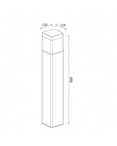 Baliza de exterior 65cm de PC acabado gris oscuro E27 IP65