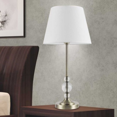 Table lamp 61cm metal and fabric brass finish E27
