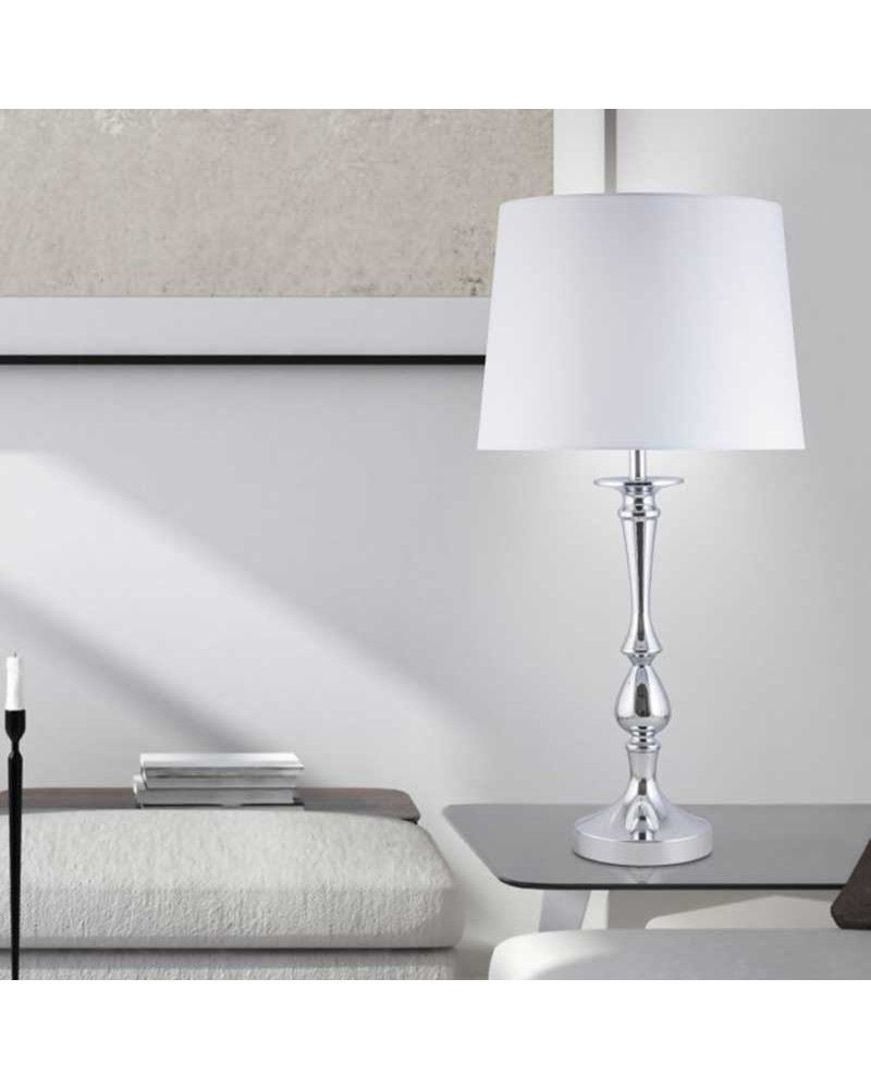 Lámpara de mesa 70cm de metal y tela E27