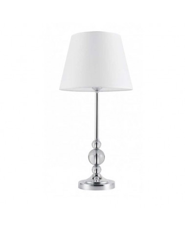 Table lamp 61cm metal and fabric with chrome finish E27