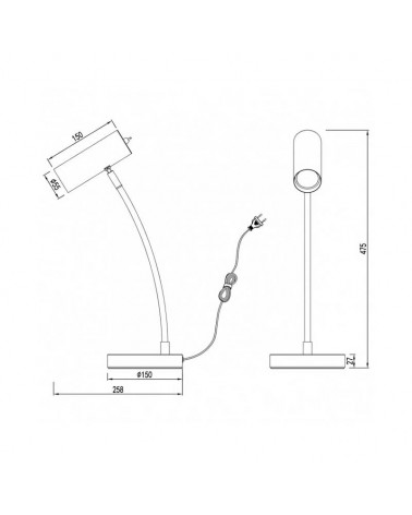 Table lamp 48cm brass finish metal GU10