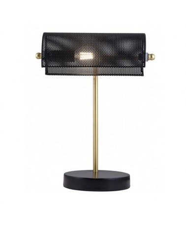 Lámpara de mesa 45cm de metal acabado negro y latón E14