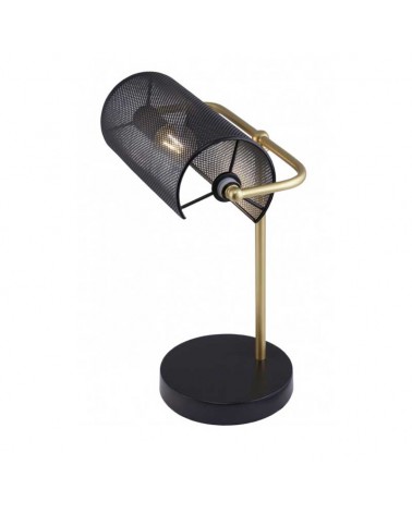 Lámpara de mesa 45cm de metal acabado negro y latón E14