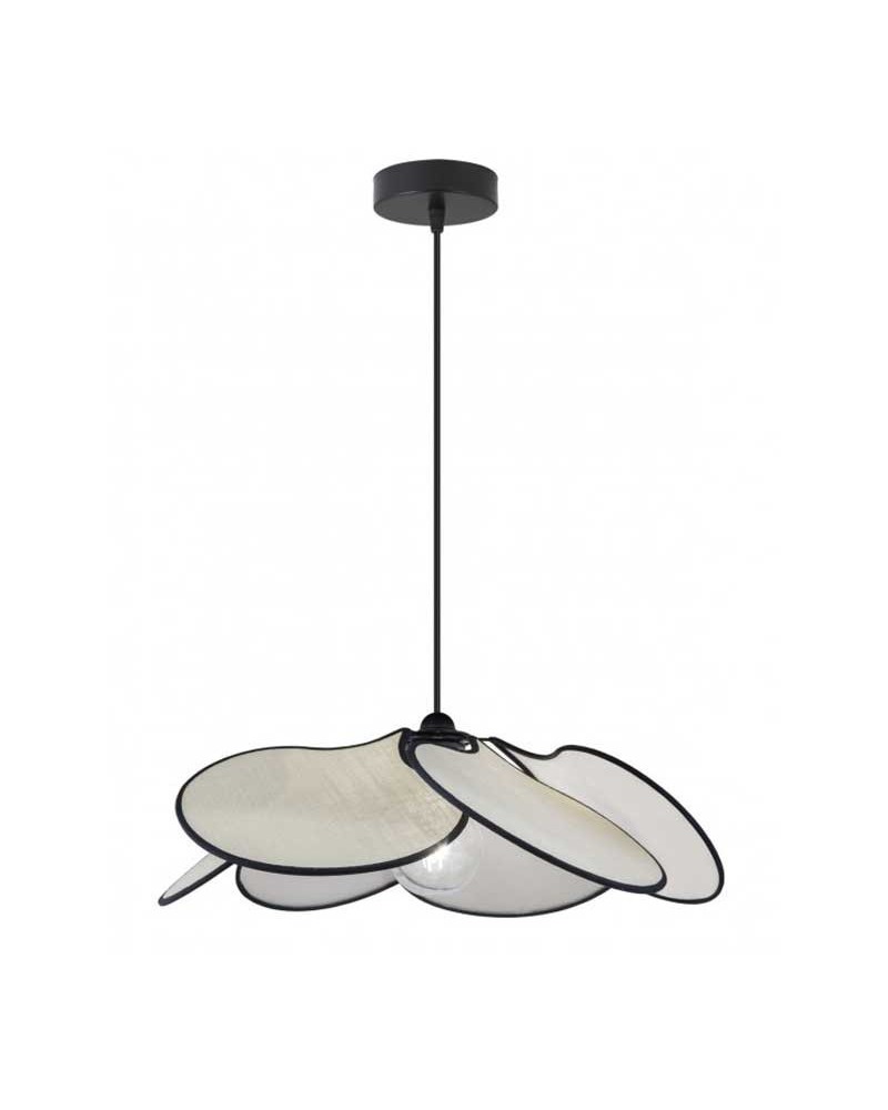 Ceiling lamp 54cm fabric and acrylic in beige and black finish E27