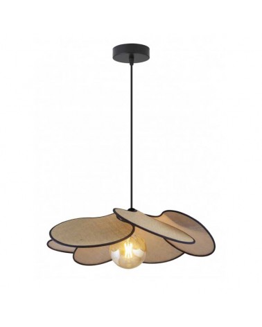 Ceiling lamp 54cm fabric and acrylic with brown and black finish E27