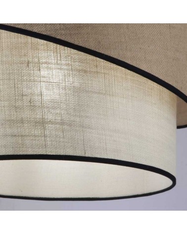 Ceiling lamp 40cm metal and fabric in beige, brown and black finish E27